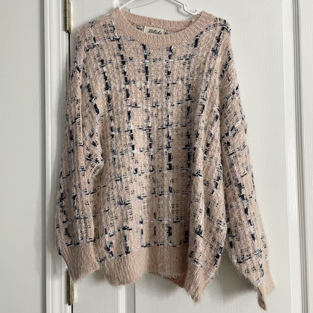 Listicle pink and black sweater
